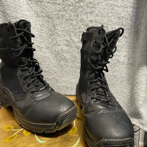 Black Leather and Fabric Shoes